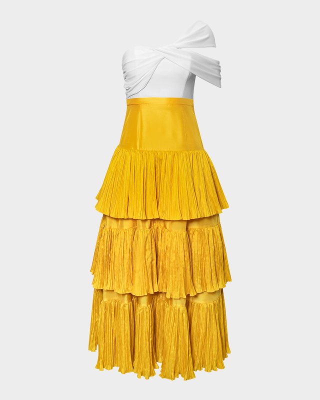 Rhea Tiered One-Shoulder Maxi Dress